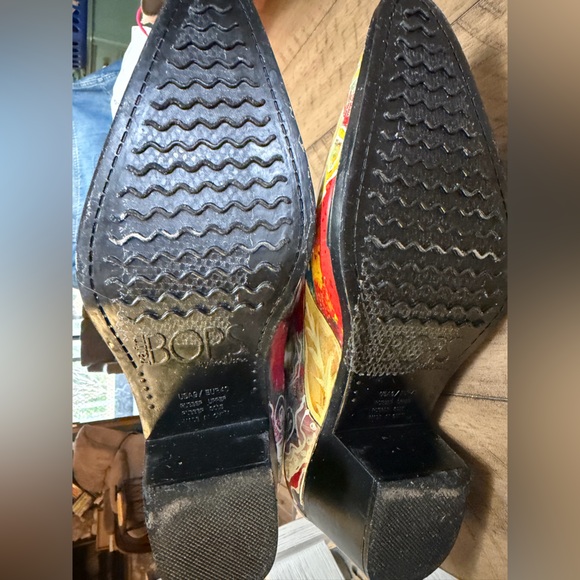 Rain Bops Beehive Rubber Cowboy Boots Pointed Toe Abstract Art Boho Western Shoe - Picture 10 of 13